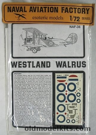 Esoteric 1/72 Westland Walrus, NAF-36 plastic model kit